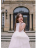 White Pleated Tulle Asymmetrical Fashion Flower Girl Dress